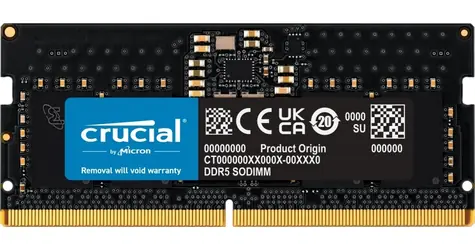 Crucial 64GB (1x64GB) DDR5 5600Mhz / C46 / 1.1V / SO-DIMM / On-Die ECC