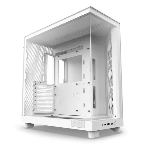 NZXT H6 Flow bílá / ATX / 2x USB-A 3.2 / 1x USB-C 3.2 / 3x120mm / bez zdroje / průhledná bočnice 