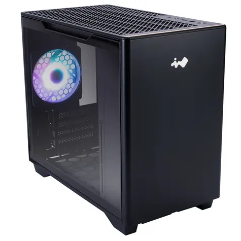 InWin A3 černá / mITX / 2x USB-A 3.2 / 1x USB-C 3.2 / 1x 120mm / bez zdroje / průhledná bočnice 