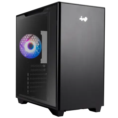 InWin A5 TG černá / E-ATX / 2x USB-A 3.2 / 1x USB-C 3.2 / 1x 120mm / bez zdroje / průhledná bočnice