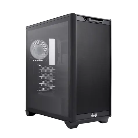 InWin D5 černá / E-ATX / 2x USB-A 3.2 / 1x USB-C 3.2 / 1x 120mm / bez zdroje / průhledná bočnice