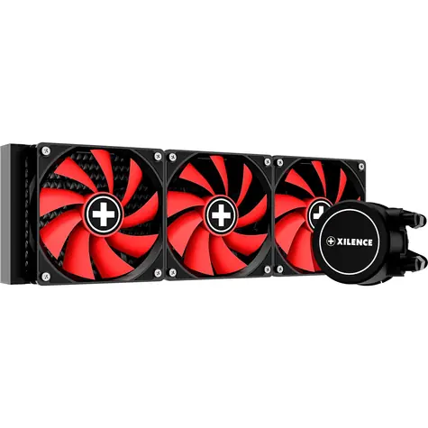 Xilence LiQuRizer LQ360 červeno-černá / 3x 120mm / TDP 400W / 35.2 dB @ 1600 RPM / 70 CFM / AMD + Intel