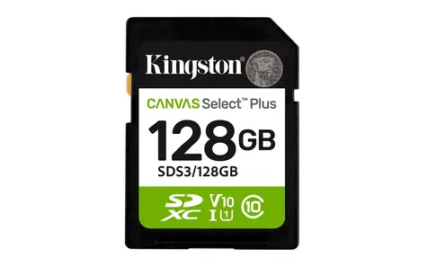 Kingston Canvas Select Plus SDXC 128GB / UHS-I V90 / U3 / Class 10