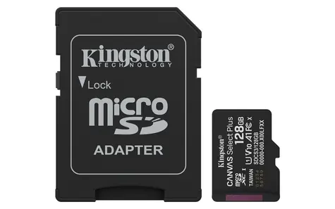 Kingston Canvas Select Plus Gen3 microSDXC 128GB s adaptérem / UHS-I V30 / U3 / Class 10 / čtení: až 150MBs / zápis: až 