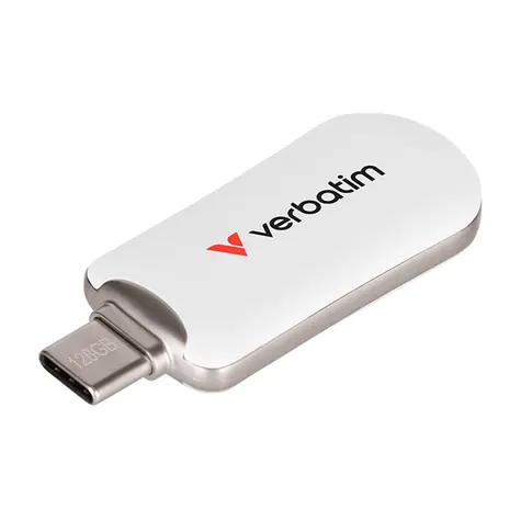 Verbatim Plectra 128GB bílá / Flash Disk / USB-C 3.0 / až 100 MBs