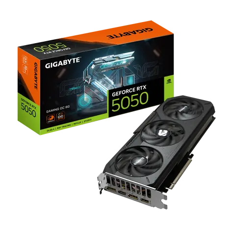GIGABYTE GeForce RTX 5050 GAMING 8GB OC / 2632MHz / 8GB GDDR6 / 128-bit / 1x HDMI + 3x DP / 550W (8)