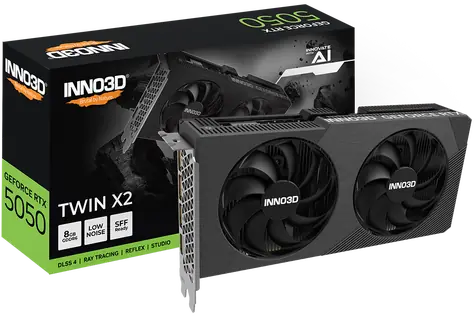 Inno3D GeForce RTX 5050 TWIN X2 8GB / 2572MHz / 8GB GDDR6 / 128-bit / 1x HDMI + 3x DP / 550W (8)