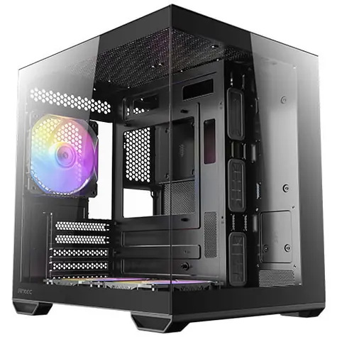 Antec CX60M ARGB černá / mATX / 2x USB-A 3.0 / 1x USB-C 3.2 Gen2 / 3x 120mm ARGB / bez zdroje / průhledná bočnice