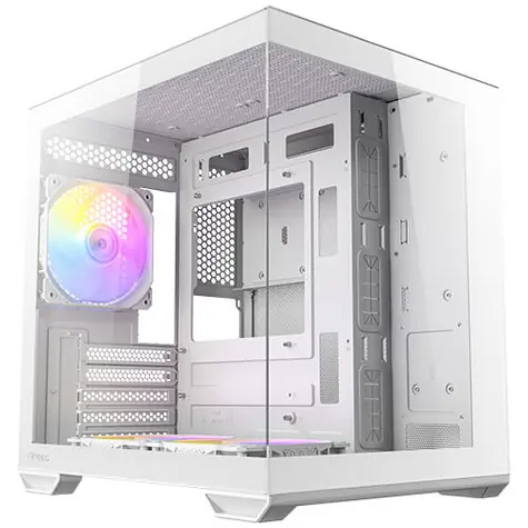 Antec CX60M ARGB bílá / mATX / 2x USB-A 3.0 / 1x USB-C 3.2 Gen2 / 3x 120mm ARGB / bez zdroje / průhledná bočnice