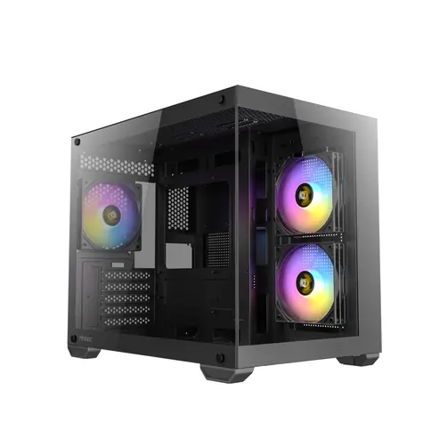 Antec CX600M ARGB černá / mATX / 2x USB-A 2.0 / 1x USB-C 3.0 / 3x 120mm ARGB / bez zdroje / průhledná bočnice 