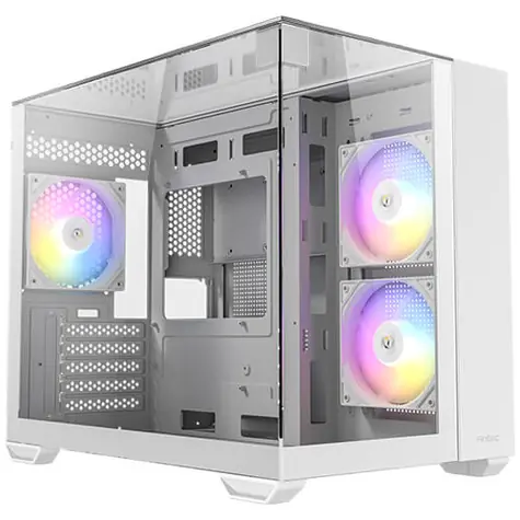 Antec CX600M Trio ARGB bílá / mATX / 1x USB-A 2.0 + 3.0 / 1x USB-C 3.0 / 3x 120mm ARGB / bez zdroje / průhledná bočnice