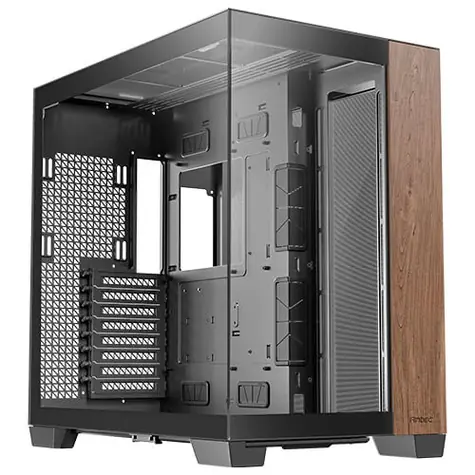 Antec C8 Wood černá / E-ATX / 2x USB-A 3.0 / 1x USB-C / bez zdroje / průhledná bočnice 