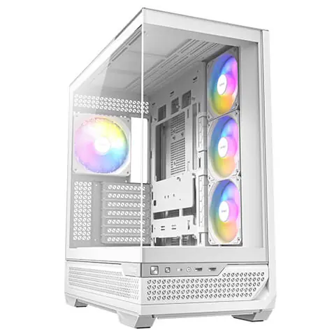 Antec C7 ARGB bílá / E-ATX / 2x USB-A / 1x USB-C / 3x 120mm ARGB + 1x 140mm ARGB / bez zdroje / průhledná bočnice