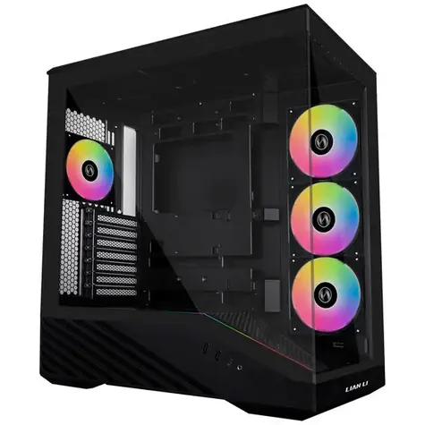 Lian Li Vector V100 černá / ATX / mATX / mini-ITX / 2xUSB 3.0 + 1xUSB 3.1 / ATX / RGB / bez zdroje / průhledná bočnice
