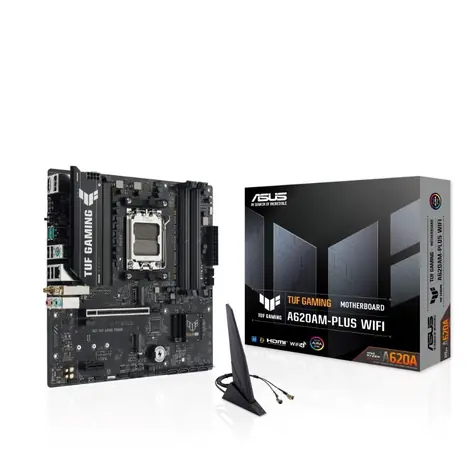 ASUS TUF GAMING A620AM-PLUS WIFI / AMD A620 / sc.AM5 / DDR5 / mATX / m.2 / SATA III / 4x USB 2.0 / HDMI + DP