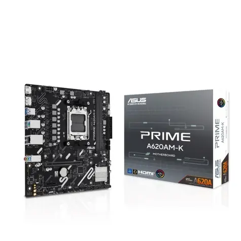 ASUS MB PRIME A620AM-K / AMD A620 / sc.AM5 / DDR5 / mATX / m.2 / SATA III / 2x USB 2.0 / HDMI + DP 