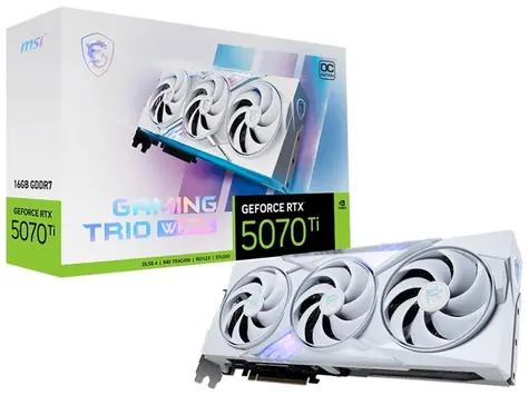 MSI GeForce RTX 5070 Ti 16G GAMING TRIO OC WHITE / 2572MHz / 16GB GDDR7 / 256-bit / 1x HDMI + 3x DP / 750W (16)