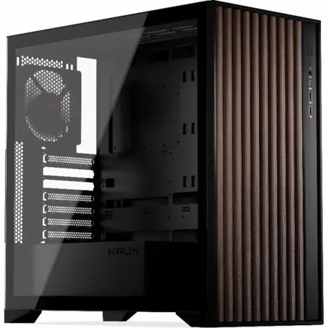 KRUX Palum černá / PC skříň / micro-ATX / 1x USB-C 3.1 & 1x USB-A 2.0 / průhledná bočnice / bez zdroje 