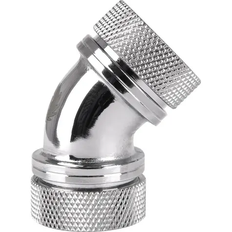Thermaltake Pacific G1/4 PETG Tube 45-Degree Dual Compression Adapter stříbrná