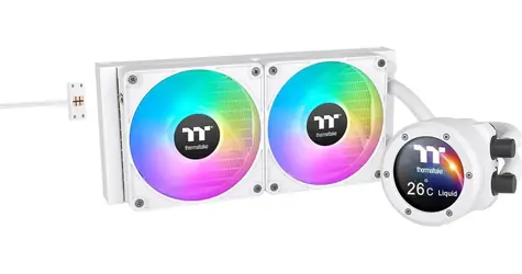 Thermaltake TH240 V2 Ultra EX ARGB Snow Edition bílá / AIO vodní chladič CPU / 2x 120 mm / 2000 RPM @ 28.5 dB / 68 CFM