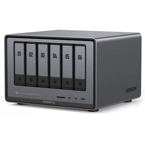 UGREEN NASync DXP6800 Pro / RAM 64 GB / HDMI / 2× USB 2.0 / 2× USB 3.0 / 6 pozic pro disky 