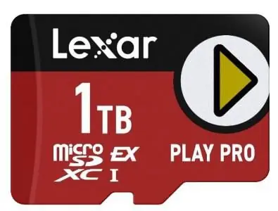 Lexar PLAY PRO microSDXC Express Card 1TB / čtení: 900MBps / zápis: 600MBps / V30