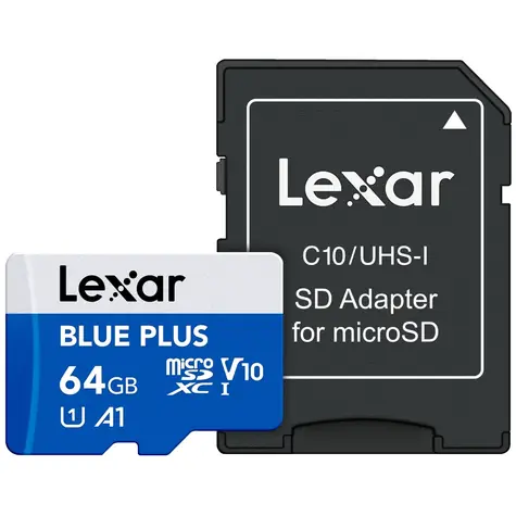 Lexar BLUE PLUS microSDHC/microSDXC 64GB / čtení: 160MBps / UHS-I / V30