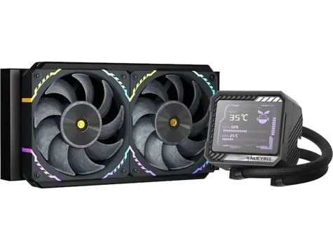 Valkyrie VK-AIOV240B černá / AIO vodní chladič CPU / 2x 120 mm / 29.5dB / AMD + Intel 