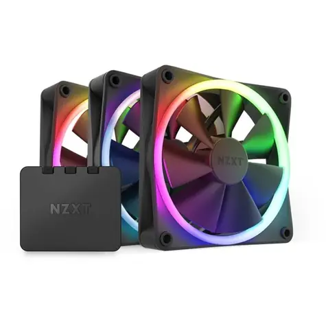 NZXT F120 RGB Triple Pack černá / Ventilátor / 3x 120mm / Fluid Dynamic Bearing / 27.5 dB @ 1800 RPM / 50.18 CFM