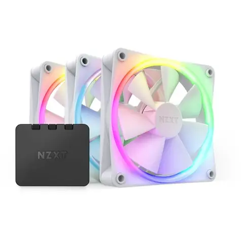 NZXT F120 RGB Triple Pack bílá / Ventilátor / 3x 120mm / Fluid Dynamic Bearing / 27.5 dB @ 1800 RPM / 50.18 CFM