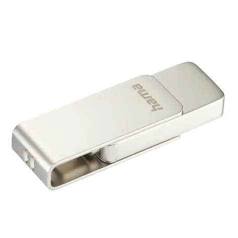 Hama USB flash disk Uni-C Rotate Pro stříbrná / USB-C 3.1 / 256 GB / 90 MB/s