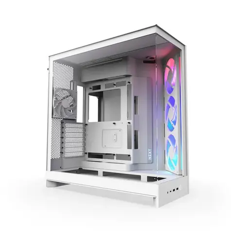NZXT H9 Flow RGB (2025) bílá / E-ATX / 2x USB-A 3.2 / 1x USB-C 3.2 / 3x 140mm ARGB / 1x 120mm / bez zdroje 