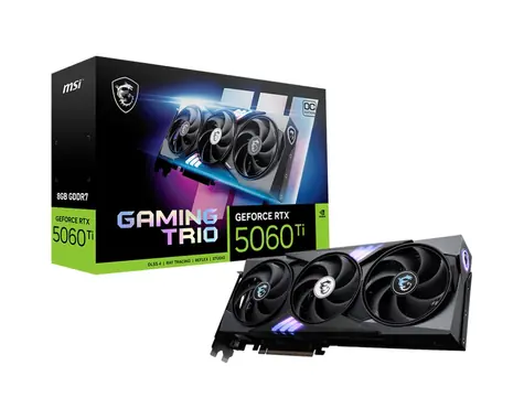 MSI VGA NVIDIA GeForce RTX 5060 Ti 8G GAMING TRIO OC, RTX 5060 Ti, 8GB GDDR7, 3xDP, 1xHDMI