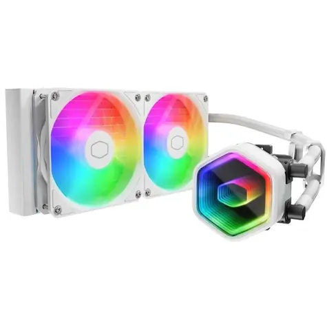 Cooler Master MasterLiquid 240 Core II ARGB bílá / 2x 120mm / Rifle Bearing / 27.2 dB @ 1750 RPM / 71.9 CFM / AMD + Inte