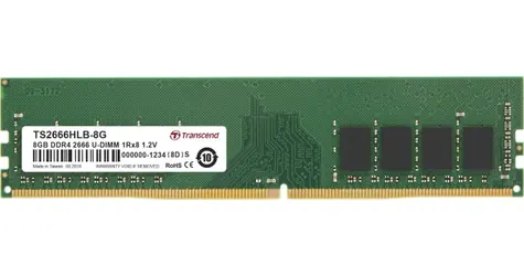 Transcend paměť 8GB / DDR4 2666 / U-DIMM / 1Rx8 / 1Gx8 / CL19 / 1.2V