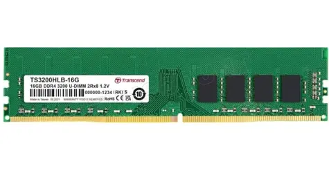 Transcend paměť 16GB / DDR4 3200 / U-DIMM / 2Rx8 / 1Gx8 / CL22 / 1.2V