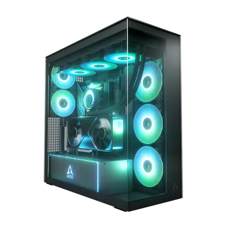 ARCTIC Xtender VG Premium zrcadlová černá / PC skříň / Bez zdroje / tvrzené sklo