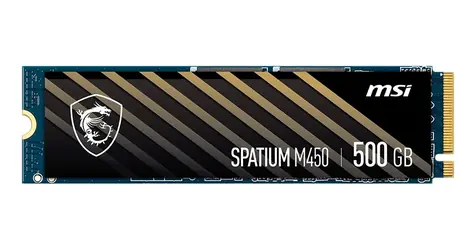 MSI SPATIUM M450 500 GB / M.2 2280 / PCIe Gen4 / 3D TLC / R: 3600MBps / W: 2300MBps / MTBF: 1.5mh 