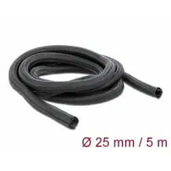 Delock Samouzavírací pletené opláštění černá / 5 m x 25 mm