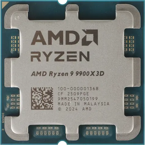 AMD Ryzen 9 9900X3D @ 4.4 GHz - TRAY / Turbo 5.5GHz / 12C24T / L1 0.96MB L2 12MB L3 128MB / AM5 / Zen 5 / 120W