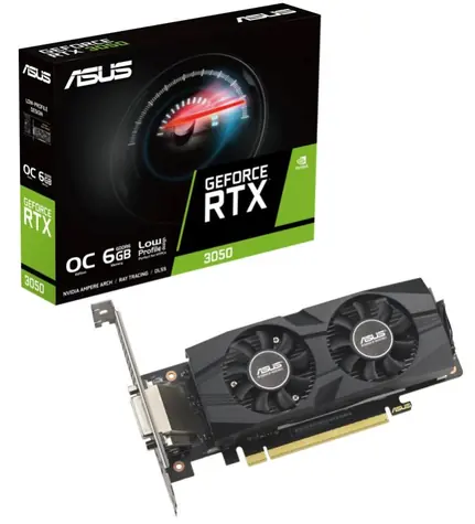 Bazar - ASUS GeForce RTX 3050 LP BRK OC 6GB / 1042-1470MHz / 6GB GDDR6 / 96-bit / 1x DVI + 1x HDMI + 1x DP / 70W / bazar