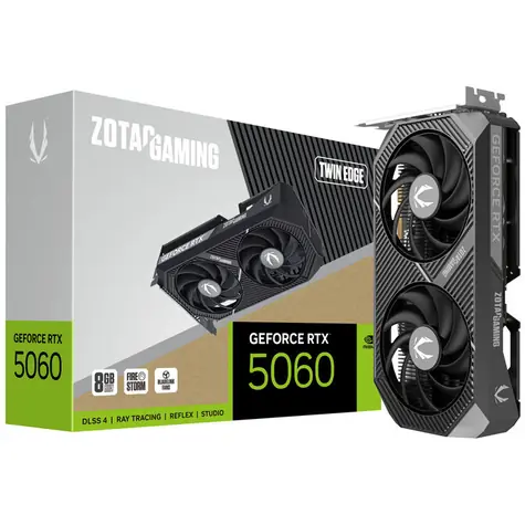 ZOTAC GAMING GeForce RTX 5060 Twin Edge 8GB / 2280-2497GHz / 8192 MB GDDR7 / 128bit / 1x HDMI + 3x DP / 550W (8)