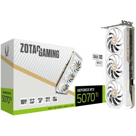 ZOTAC GeForce RTX 5070 Ti Solid Core OC W. ED. / 2295 - 2482Mhz / 16384 MB GDDR7 / 256bit / 1x HDMI + 3x DP / 750W (16)