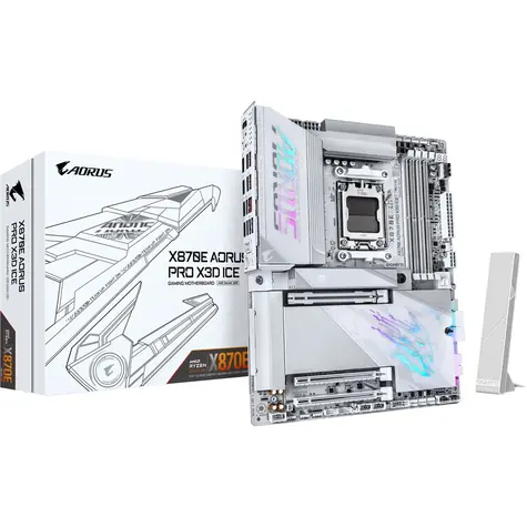 GIGABYTE X870E AORUS PRO X3D ICE / AMD X870 / DDR5 / SATA III RAID / USB / 5GLAN / M.2 / sc.AM5 / ATX
