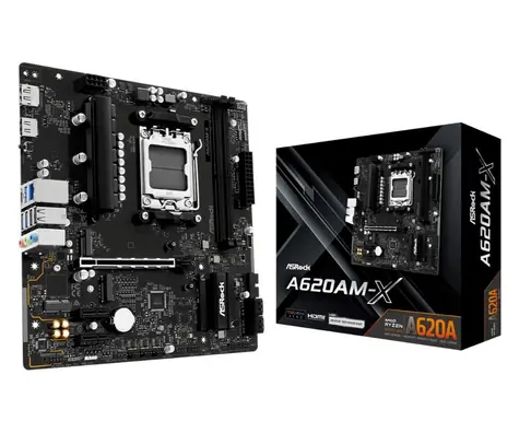 ASRock A620AM-X / AMD A620A / 2xDDR5 / 4x SATA III / USB / GLAN / M.2 / sc. AM5 / mATX