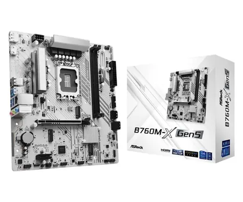 ASRock B760M-X / B760 / LGA 1700 / 2x DDR5 / PCIEx16 / 1x 2.5GLAN / mATX