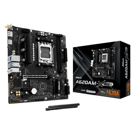 ASRock A620AM-X WIFI / AMD A620A / 2xDDR5 / 4x SATA III / USB / GLAN / M.2 / sc. AM5 / mATX
