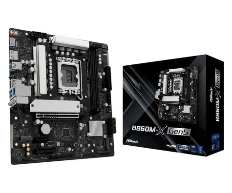 ASRock B860M-X R2.0 / B860 / LGA 1851 / 2x DDR5 / PCIEx 16 / 2.5GLAN / Wi-Fi / mATX