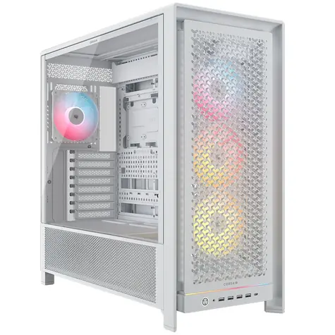 Corsair FRAME 5000D RS ARGB bílá / E-ATX / 4x USB-A / 1x USB-C / 4x 140mm / bez zdroje / průhledná bočnice 