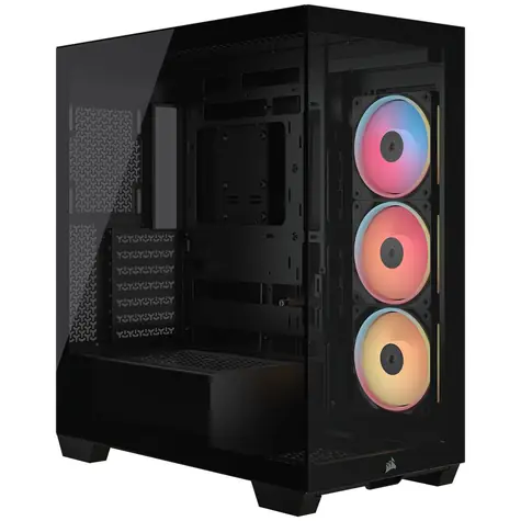 Corsair 3500X LX-R RGB iCUE LINK černá / E-ATX / 2x USB-A / 1x USB-C / 3x 120mm / bez zdroje / průhledná bočnice 